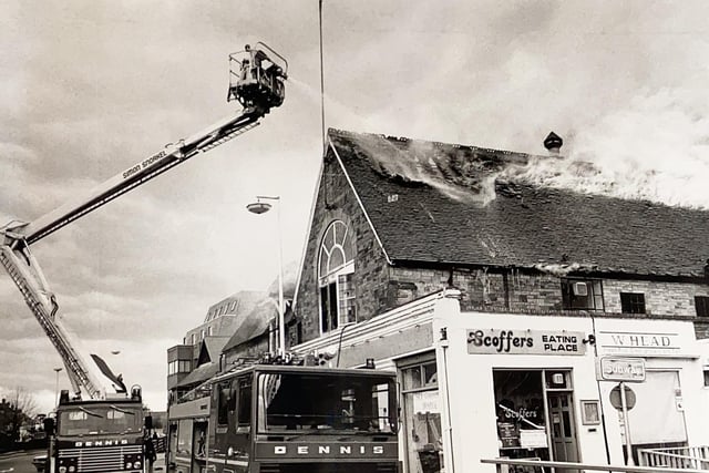 A fire in Springfield Road, Horsham - photo is undated