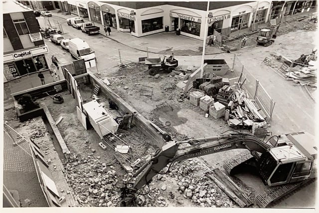 Work at the bottom of West Street and Springfield Road, Horsham, taken on October 20, 1995