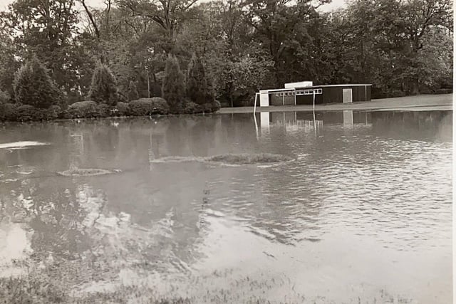 Floods in Horsham Park, October 28, 1977