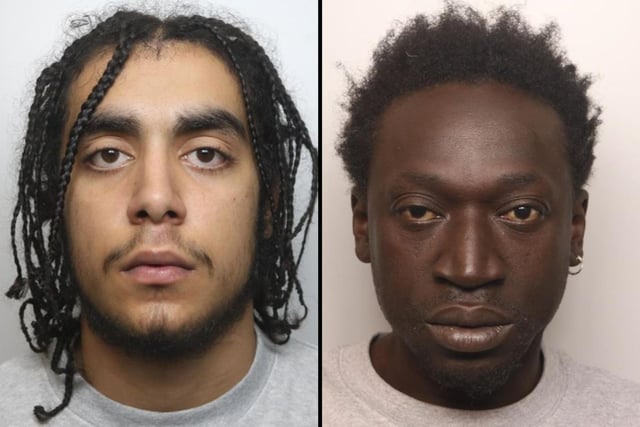 Brutes SARDOU BAH, aged 46, and 21-year-old HAMZA HADDADI cornered a victim in a stairwell of a block of Kettering flats before stabbing him in the legs multiple times in a row over drugs. Bah was jailed for 11 years plus five years on licence of five years and Haddadi for eight years, nine months plus five years on licence for robbery and GBH.