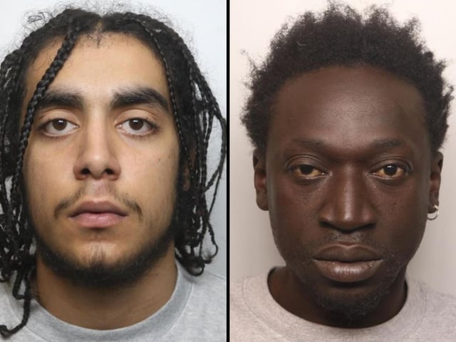 Brutes SARDOU BAH, aged 46, and 21-year-old HAMZA HADDADI cornered a victim in a stairwell of a block of Kettering flats before stabbing him in the legs multiple times in a row over drugs. Bah was jailed for 11 years plus five years on licence of five years and Haddadi for eight years, nine months plus five years on licence for robbery and GBH.