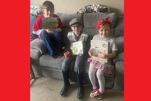 Alfie as Amazing Alfie, Joel as Grandad from The Trouble with Grandad and Isabella as Rosie Revere engineer. Alfie is just amazing being who he is, Grandad grows an enormous tomato in his greenhouse and Rosie Revere is an creative inventor.