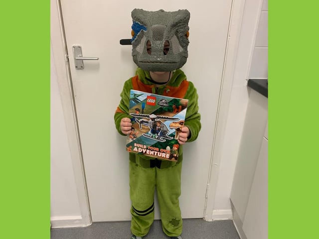 Louie-Max aged 6 as a raptor ffrom Jurassic World