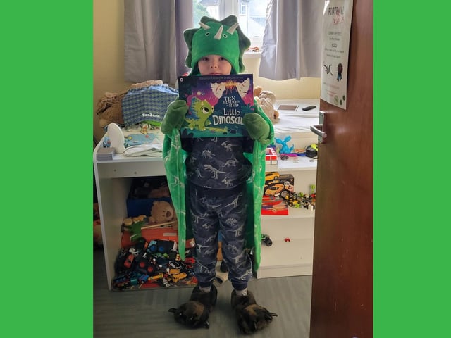 Robert, 8, dressed as Rumble