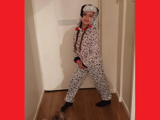 Leah kidd 10 as a dalmation from The One Hundred and One Dalmations
