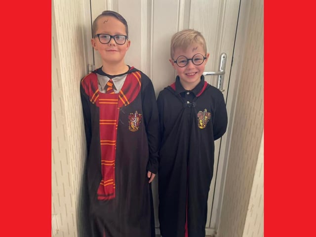 A pair of Harry Potters! Left is Harry, and Archie is on the right
