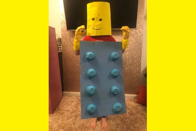 Cole, 8, as a Lego man