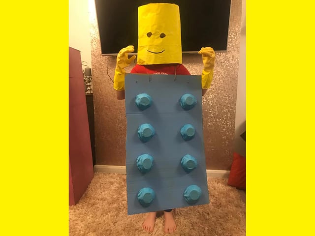 Cole, 8, as a Lego man