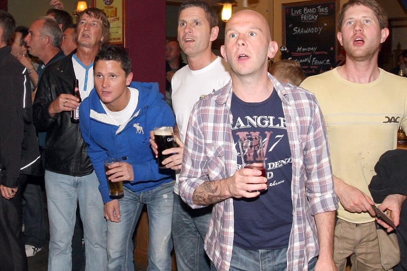 A tense moment at the Beeswing in Kettering during the England-France game in 2012