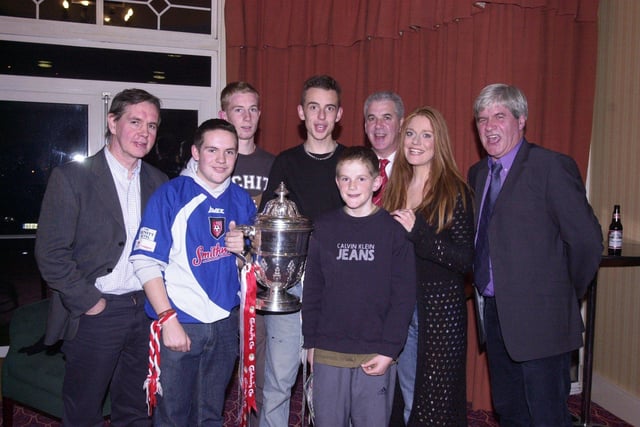 Derry City manager Kevin Mahon pictured with members of his extended family.