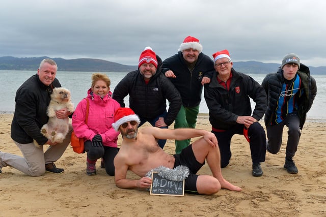 Members of the McBride clan, from Derry, took part in the annual Christmas Day swim at Ludden beach, Buncrana. Photo: George Sweeney.  DER2151GS – 007