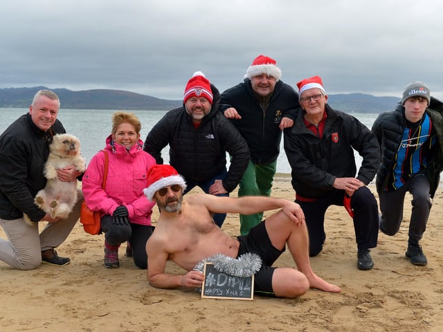 Members of the McBride clan, from Derry, took part in the annual Christmas Day swim at Ludden beach, Buncrana. Photo: George Sweeney. DER2151GS – 007