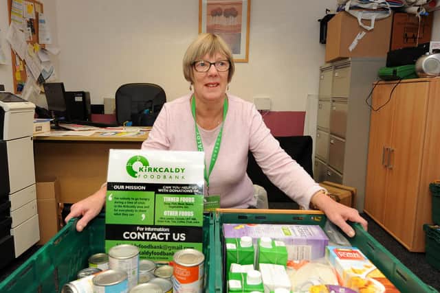 Joyce Leggate from Kirkcaldy Foodbank is urging people to get their donations in with plenty of time to spare. Pic: Fife Photo Agency.