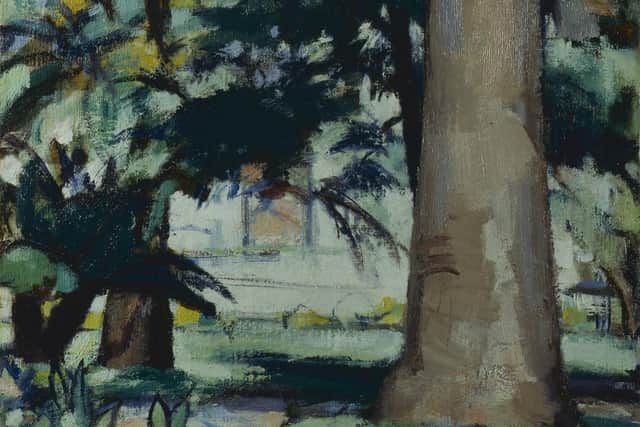 Palm trees, Antibes, by Peploe