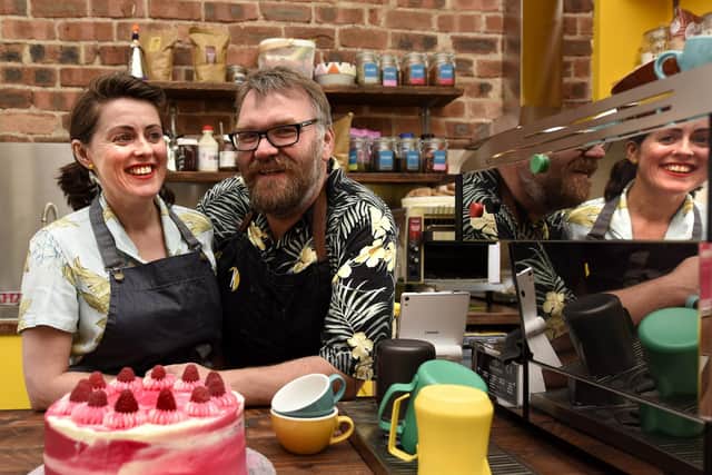 Kirsty and Tony Strachan at Kangus Coffee House in Victoria Road before their move to the High Street (Pic: Fife Photo Agency)