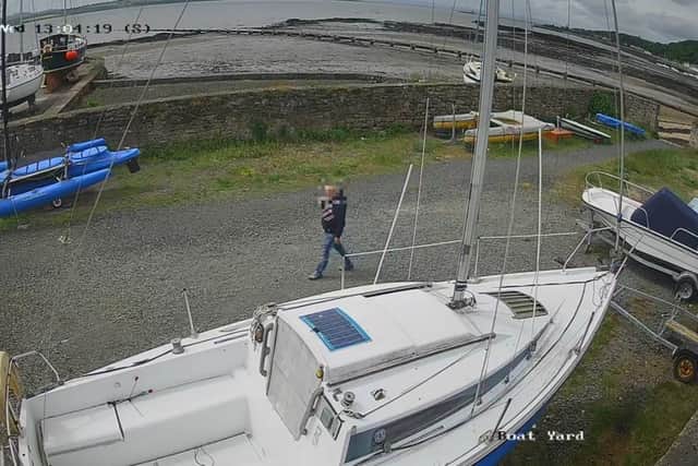 Footage showed the suspect inspecting the boat less than three days before the theft. Pic: Forth Cruising Club