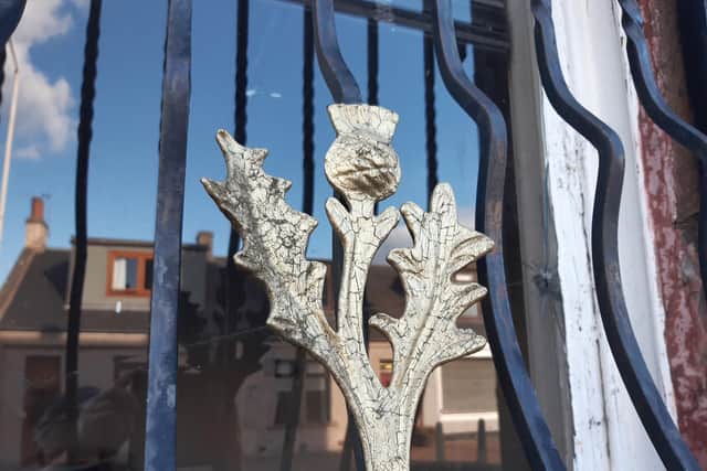 A thistle forms part of the design on the side of the former Cardenden Goth