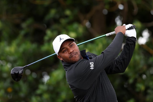 Harold Varner III of the United States tees off on the third hole during Day One of The 150th Open at St Andrews Old Course on July 14, 2022 in St Andrews, Scotland. (Photo by Warren Little/Getty Images)