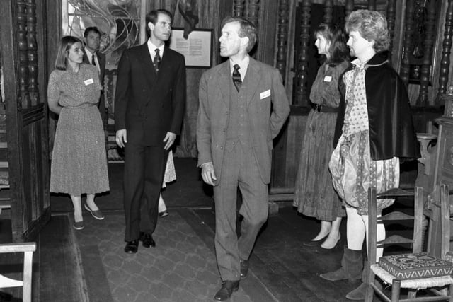 Prince Edward is given a tour of Falkland Palace in Fife during a visit in July 1989.
