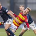 Tom Lang in action against Partick Thistle on May 5 (Pic by Roddy Scott/SNS Group)