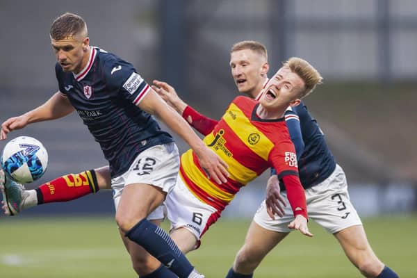 Tom Lang in action against Partick Thistle on May 5 (Pic by Roddy Scott/SNS Group)