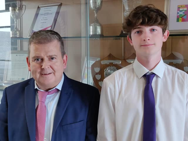 William Johnstone, who is heading to the United Space School, pictured with Levenmouth Academy headteacher Ronnie Ross.