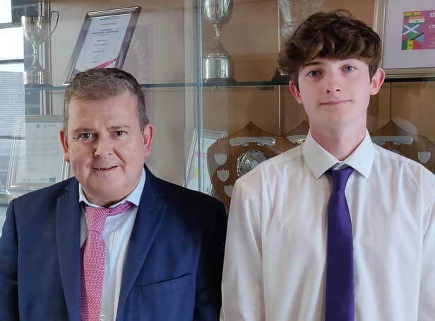 William Johnstone, who is heading to the United Space School, pictured with Levenmouth Academy headteacher Ronnie Ross.