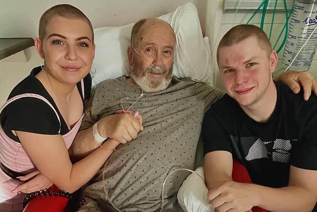 Chelsea and Cameron followed their grandad's wishes and went ahead with their 'Brave the Shave' despite him being in hospital.