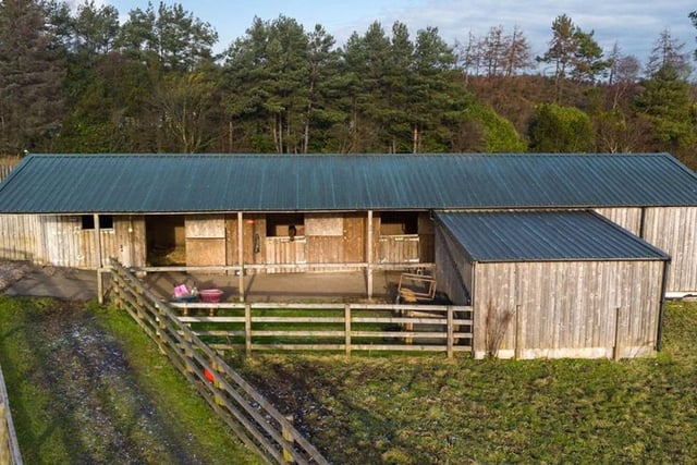 Inchdairnie East Lodge includes a stable block, outdoor arena and four paddocks.