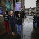 Women from Scottish Feminist Network outside the Court of Session in September  2023' (Photo by Jeff J Mitchell/Getty Images)