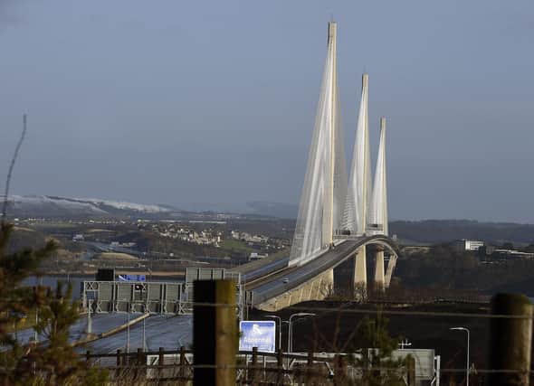 There have been four incidents and three closures involving ice falling from the Queensferry Crossing. Picture: Lisa Ferguson