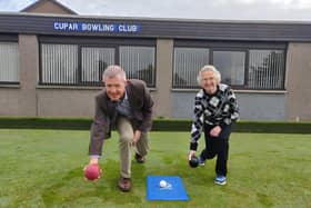 Willie Rennie and Helen Vickery at Cupar Bowling Club, which has been awarded a grant of £13,559.