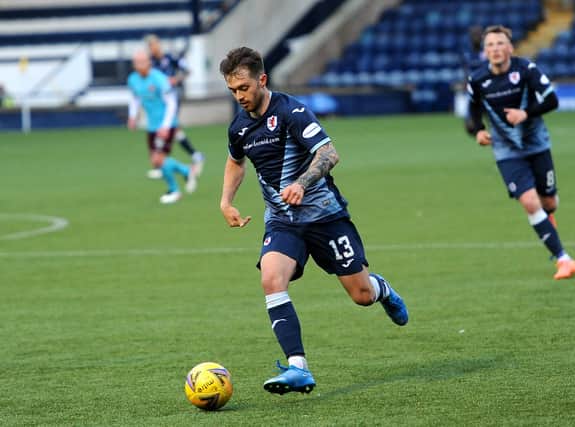 Brad Spencer in action against Hearts (Pic: Fife Photo Agency)