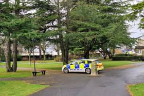 Police cordoned off part of the war memorial gardens in Kirkcaldy (Pic: Fife Free Press)