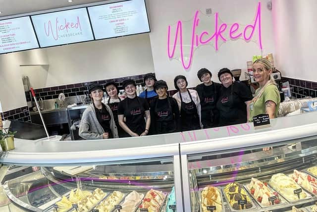 Sam Thirlwall and the staff inside Wicked Cheesecake's new premises in Kirkcaldy (Pic: Submitted)