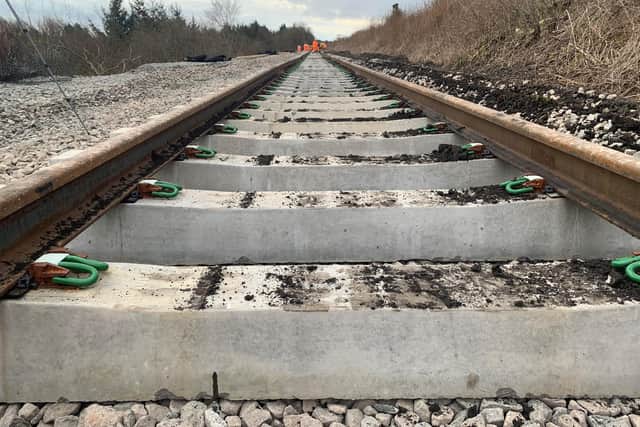 The first new rails are now in place as work progresses on the Levenmouth Rail Link.