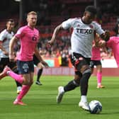 Christophe Berra aims to challenge Jayden Richardson as Liam Dick looks on in Raith Rovers' Premier Sports Cup tie against Aberdeen at Pittodrie (picture by Craig Foy / SNS Group)