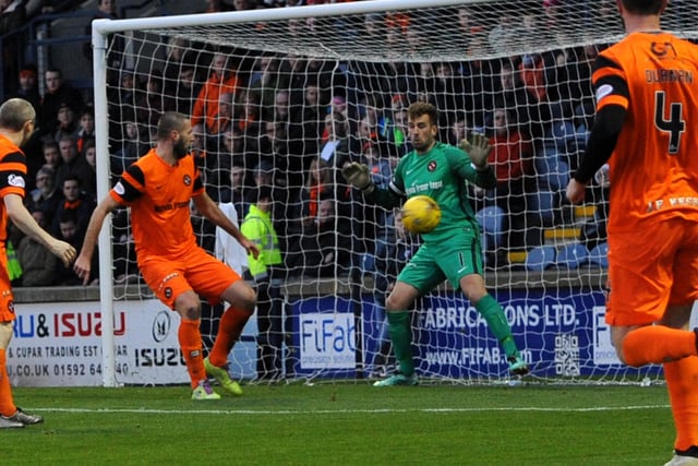 December 17, 2016: Raith Rovers 0-0 Dundee United. Despite being goalless, a lively game sees Rovers defender Lewis Toshney sent off before United's Tony Andreu has a penalty saved by Kevin Cuthbert (Pic FPA)