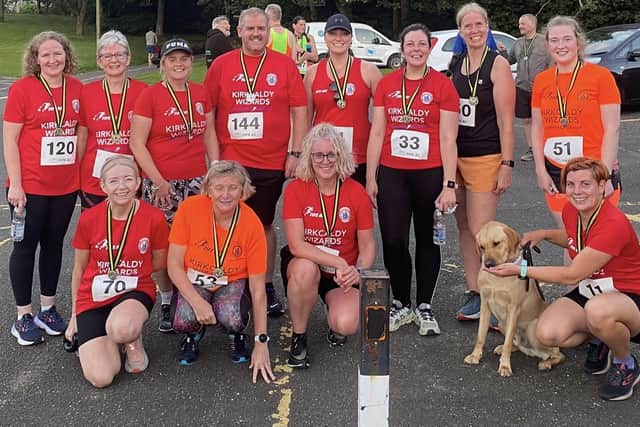 Kirkcaldy Wizards members at the Lomond Centre after taking part in the Stuart Duncan 5km memorial race on Tuesday, September 5, 2023