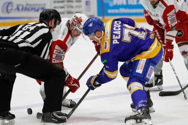 Craig Peacock at the face off for Fife Flyers against Cardiff Devils (Pic: Jillian McFarlane)