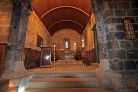 The ancient interior of St Fillan's