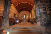 The ancient interior of St Fillan's