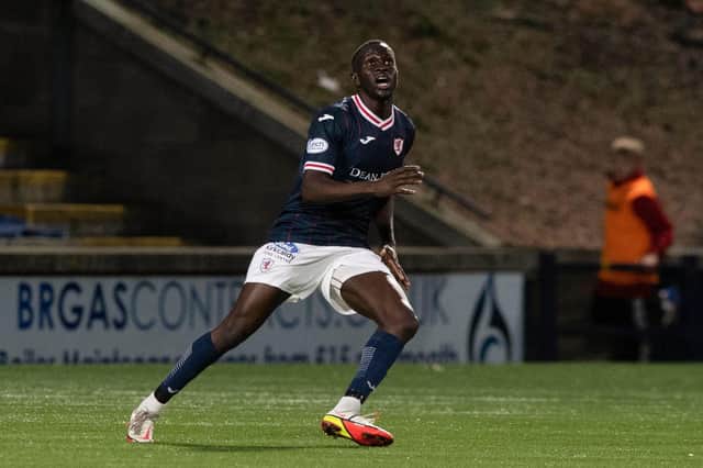 William Akio pictured during his Raith Rovers debut on Saturday (Pic by Sammy Turner/SNS Group)