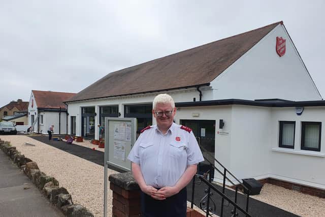 Captain Andrew P. Manley, commanding officer, Kirkcaldy Salvation Army, outside the new premises in Hayfield Road.