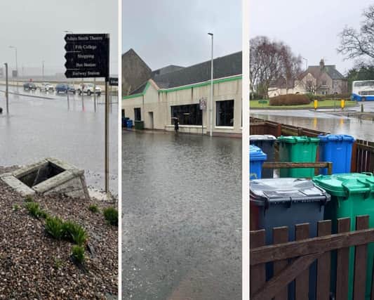 Scenes of flooding across Kirkcaldy including Esplanade and Valley Gardens (Pic: Fife Jammers)