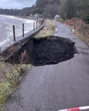 The sinkhole has caused the closure of the path. Picture: Fife Jammer Locations