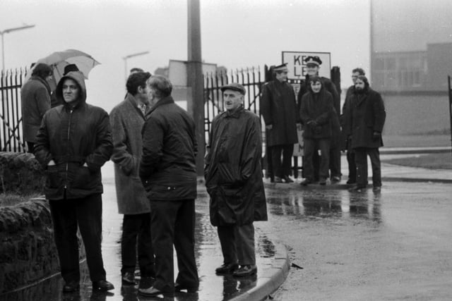 The NUM official picket outside Seafield Colliery  during the miners' strike of February 1974.