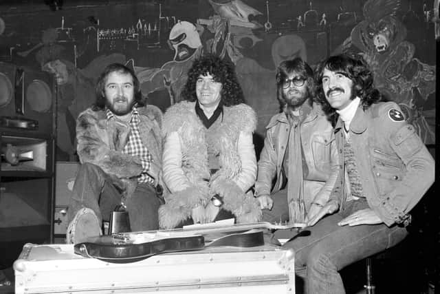 The original Nazareth line-up pictured in 1975 - Pete Agnew, Dan McCafferty, Darrell Sweet and Manny Charlton