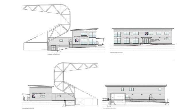 Drawings outlining the new community hub at Stark's Park
