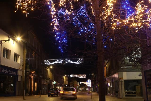 Christmas lights in Kirkcaldy town centre